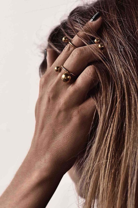 No More pierścionek ze srebra pokrytego złotem złoty RG20GS00