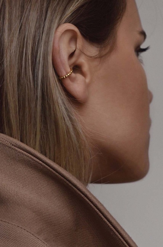 No More nausznica ze srebra pokrytego złotem EC05GS2 złoty AA00