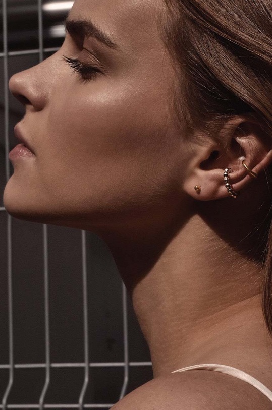 Σκουλαρίκι από ασήμι επιχρυσωμένο No More EC01GSSM χρυσαφί AA00