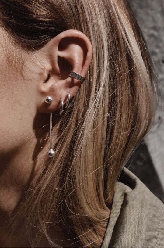 No More cercel din argint argintiu EC02SS4