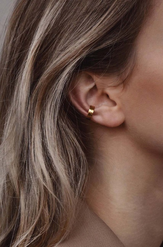 Akcesoria No More nausznica ze srebra pokrytego złotem EC02GS4 złoty