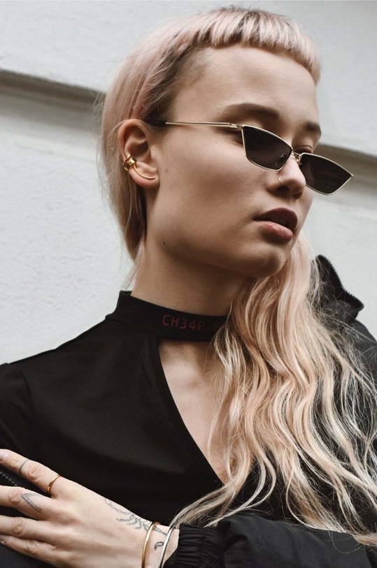 No More nausznica ze srebra pokrytego złotem złoty EC02GS4