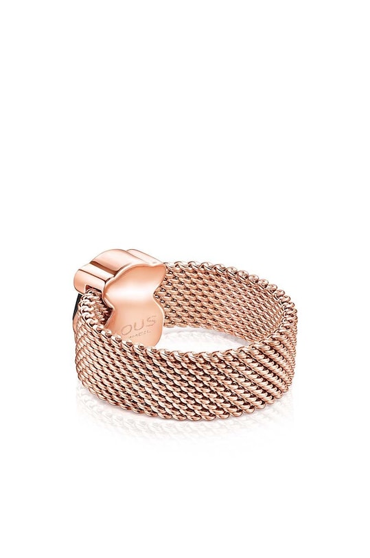Doplňky Pozlacený stříbrný prsten Tous Mesh Color 1002791214 růžová