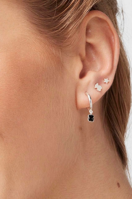 Tous kolczyki srebrne Mini Onix srebrny 1001937700