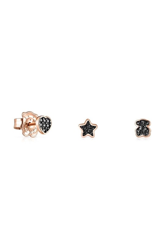 Pozlacené stříbrné náušnice Tous Mini Motif 3-pack pozlacení růžová 1001932500