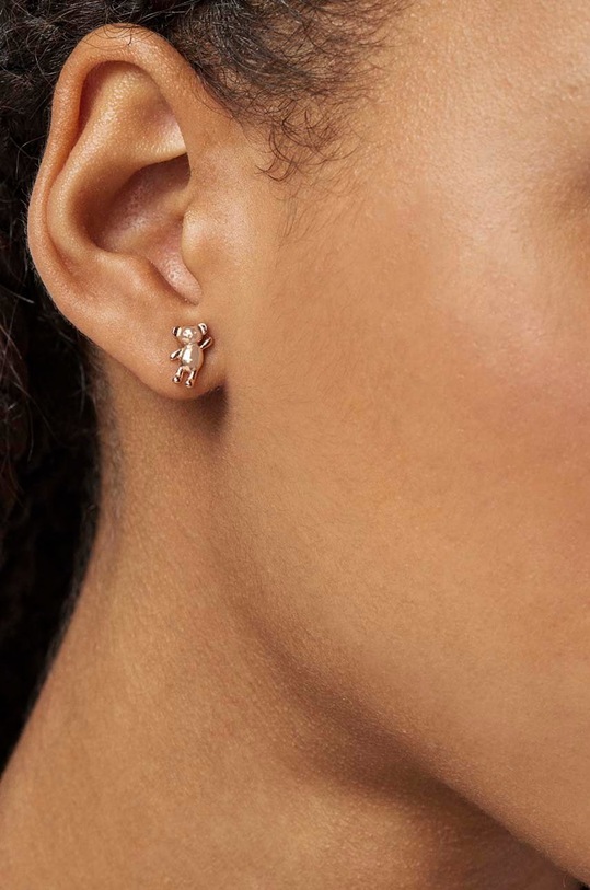 Tous kolczyki ze srebra pokrytego złotem Teddy Bear różowy 1003490100