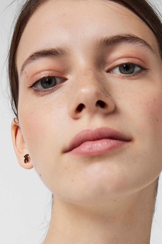 Stříbrné pozlacené náušnice Tous Sweet Dolls 1001302800 růžová