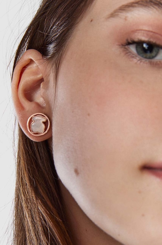 Accesorii Tous cercei din argint placat cu aur Camille 1000051400 roz