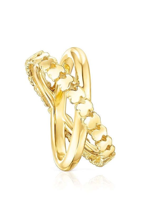 Tous pierścionek ze srebra pokrytego złotem 12 Straight srebro złoty 1003489512