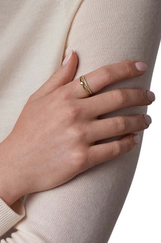 Akcesoria Fossil pierścionek JF03750710 złoty