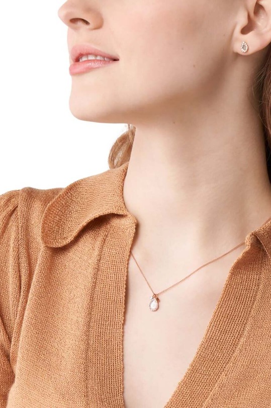 Náušnice a náhrdelník Fossil JF04029791 zlatá AA00