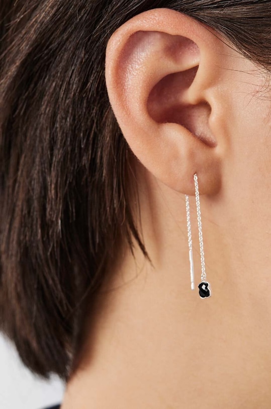 Tous kolczyki srebrne Mini Onix 1001938700 srebrny