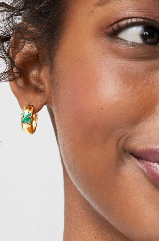 Stříbrné pozlacené náušnice Tous Icon Color zlatá 1003387600