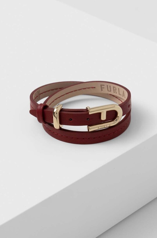 Furla bransoletka skórzana bordowy FJ0412BTU