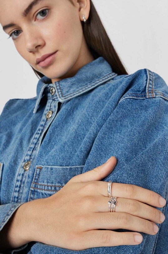 Серебряное кольцо Tous 3 шт Bold Motif 1003877210