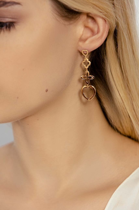 Akcesoria Lilou kolczyki pozłacane K/AZUR/4E złoty