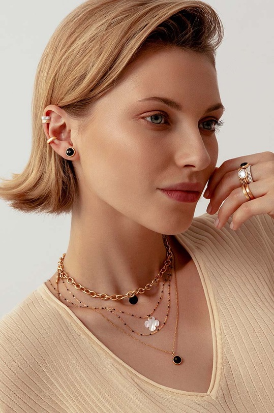 Doplnky Pozlátené náušnice Lilou One 176/10/KOL/CZA čierna