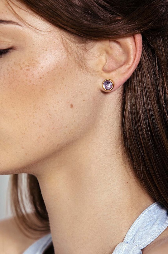 Позолочені сережки Lilou One 176/10/KOL/FIK фіолетовий AA00