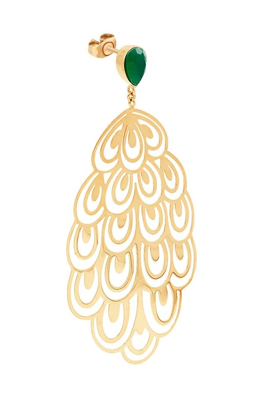 Lilou kolczyki pozłacane Paw K/AZUR/122 złoty AA00