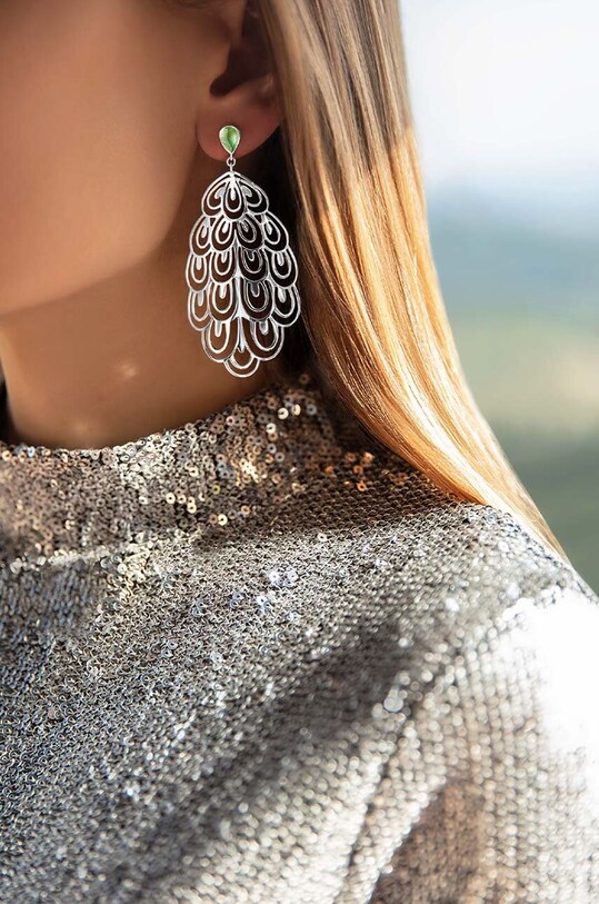 Lilou cercei placați cu aur Paw K/AZUR/122 argintiu AA00