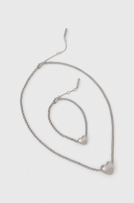Кольє та браслет Calvin Klein срібний 35700006
