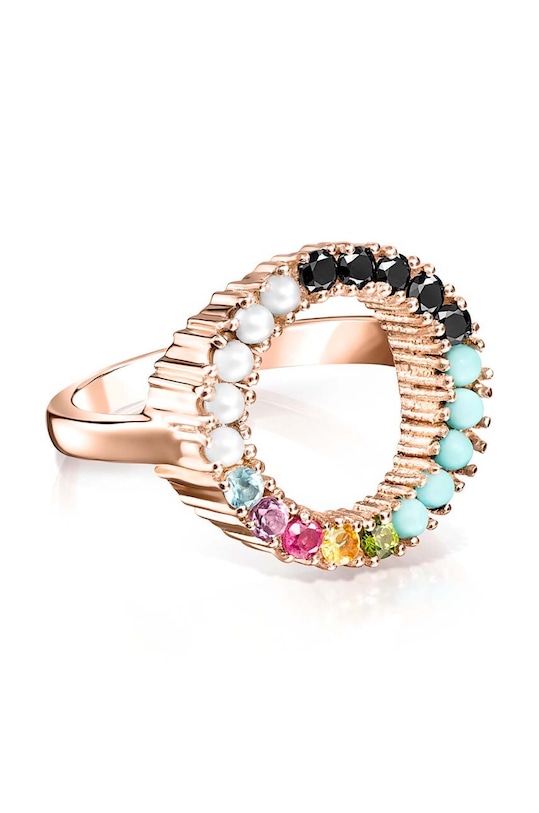 Tous pierścionek ze srebra pokrytego złotem 14 Straight 1001892114 różowy AA00