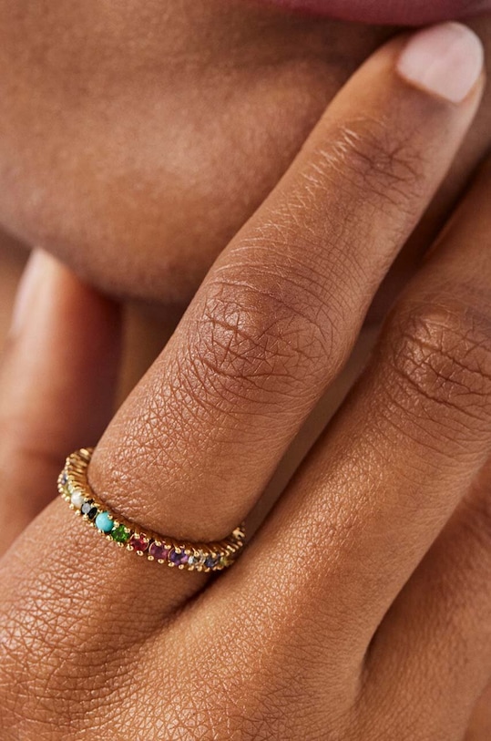 Tous pierścionek ze srebra pokrytego złotem 14 Straight Color złoty 1003498814