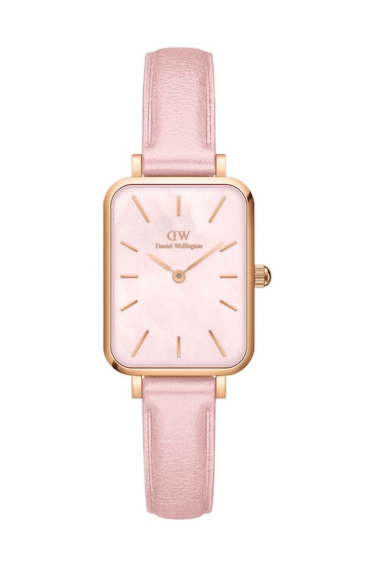 Ρολόι Daniel Wellington Quadro Pink leather ροζ DW00100636