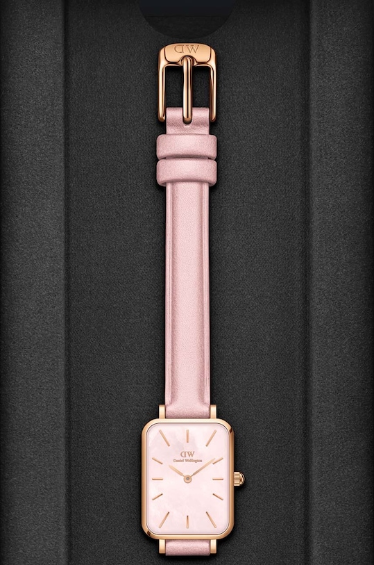 Ρολόι Daniel Wellington Quadro Pink leather DW00100636 ροζ AA00