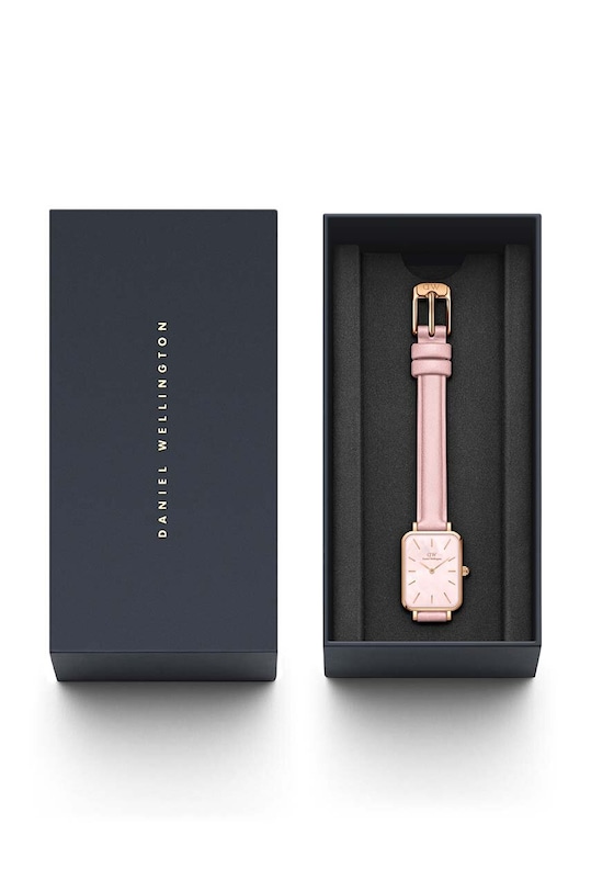 Αξεσουάρ Ρολόι Daniel Wellington Quadro Pink leather DW00100636 ροζ