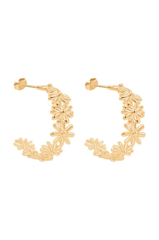 Pozlátené náušnice Lilou Flowers zlatá 125/20/KOL/PO