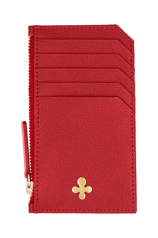 Lilou carcasa din piele husă de card rosu CARHOL/REDCAL/PO