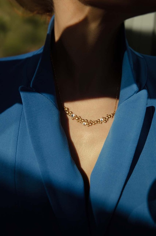 Akcesoria Lilou naszyjnik pozłacany Sparkling 209/38/LAN/69/PO złoty