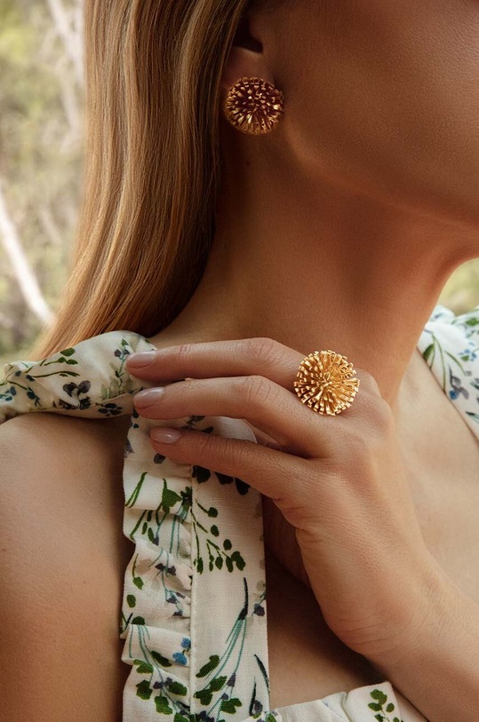 Lilou cercei placați cu aur Bloom 201/24/KOL/PO aur AA00