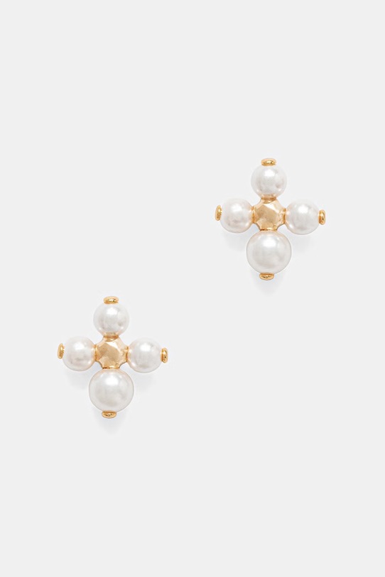 Lilou náušnice dámske pozlátené s perleťou Darčekový box zlatá 152/10/KOL/PEB/PO