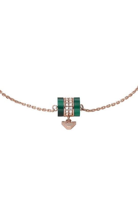 Stříbrný pozlacený náramek Emporio Armani EG3571221 růžová AA00