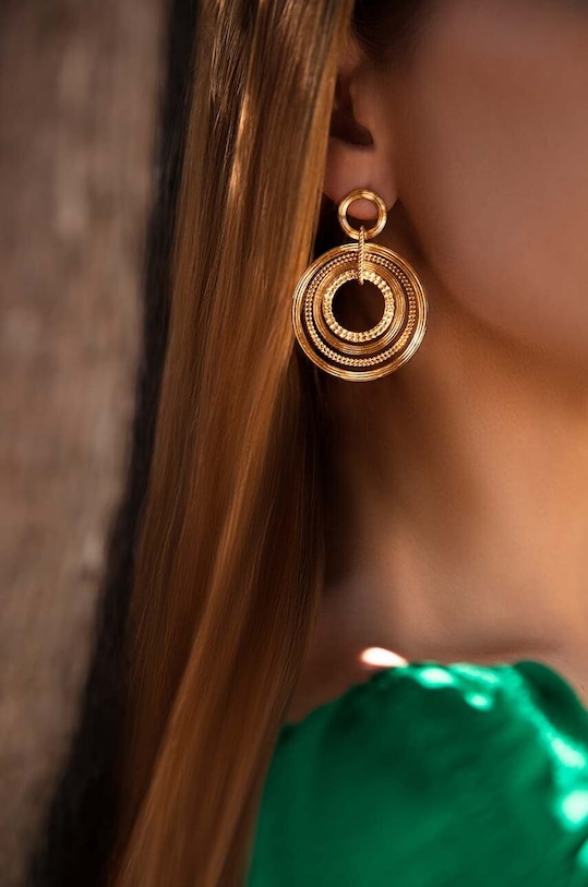 Pozlátené náušnice Lilou 171/51/KOL/PO zlatá AA00