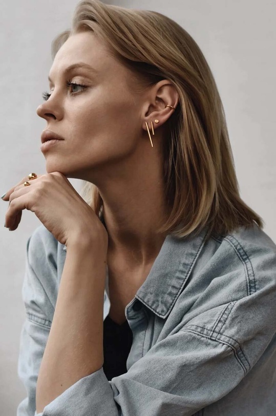 Doplnky Strieborné pozlátené náušnice No More ER10GSPR zlatá