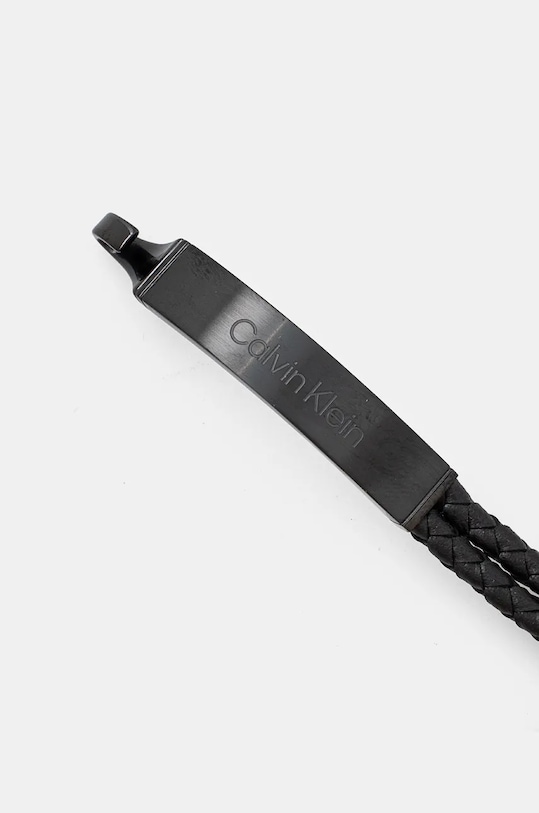 Calvin Klein bransoletka skórzana 35000406 czarny AA00