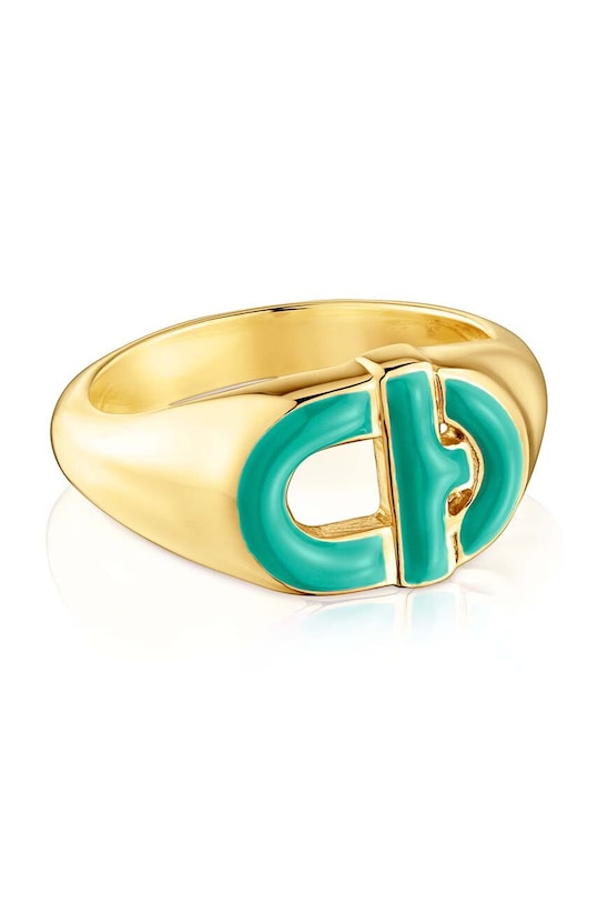 Tous pierścionek ze srebra pokrytego złotem 12 Manifesto 1004105412 złoty AA00