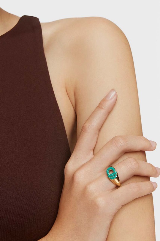 Tous pierścionek ze srebra pokrytego złotem 12 Manifesto złoty 1004105412