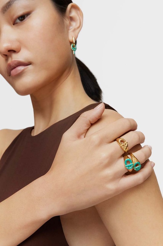 Tous pierścionek ze srebra pokrytego złotem 12 Manifesto 1004105412 złoty