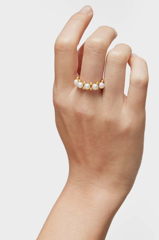 Серебряное кольцо с позолотой Tous 12 золотой 1004107012