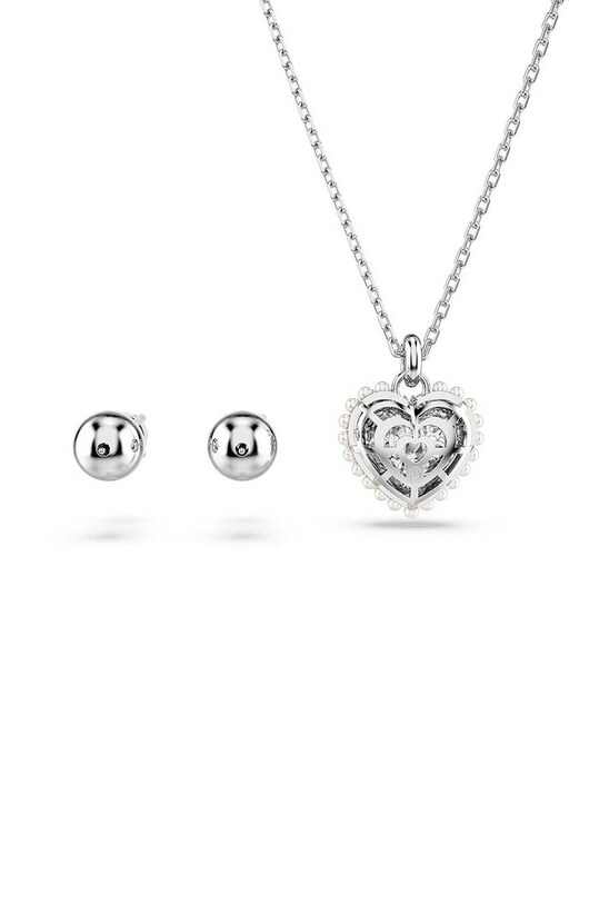 Swarovski colier si cercei HYPERBOLA argintiu 5684383