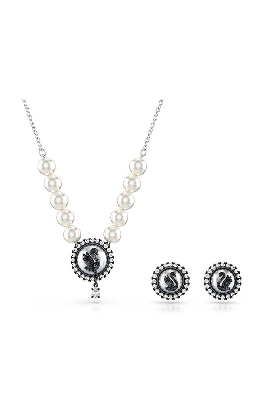 Swarovski colier si cercei Swan Cristal Swarovski argintiu 5680875
