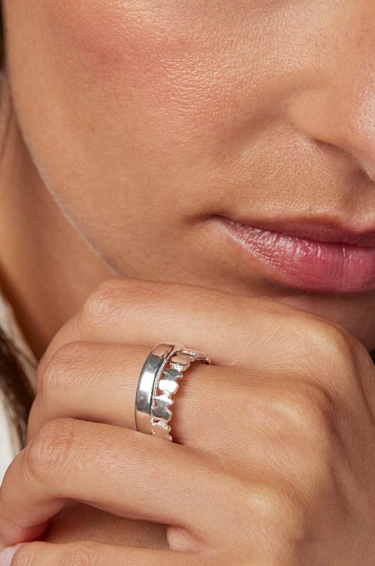 Комплект сребърни пръстени Tous 10 (2 броя) сребърен 1003489310