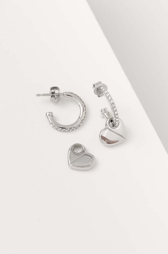 Обици Tommy Hilfiger циркони сребърен 2780882