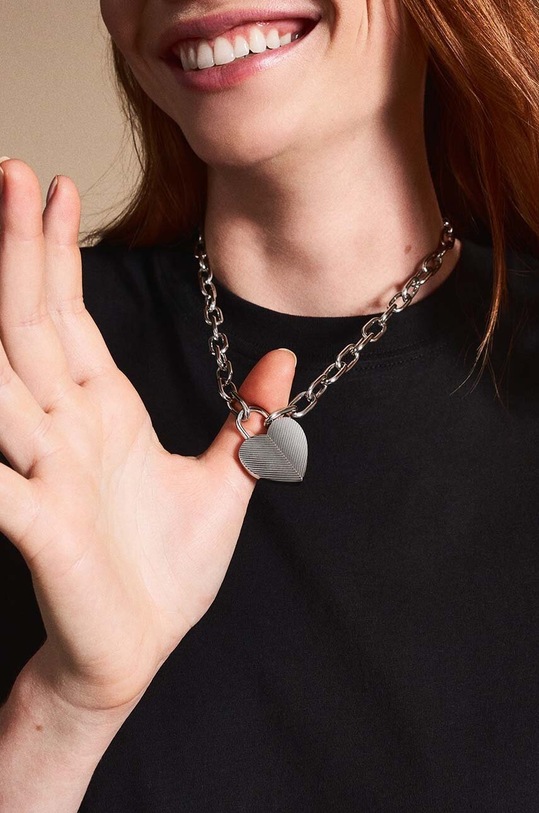 Fossil colier JF04657040 argintiu