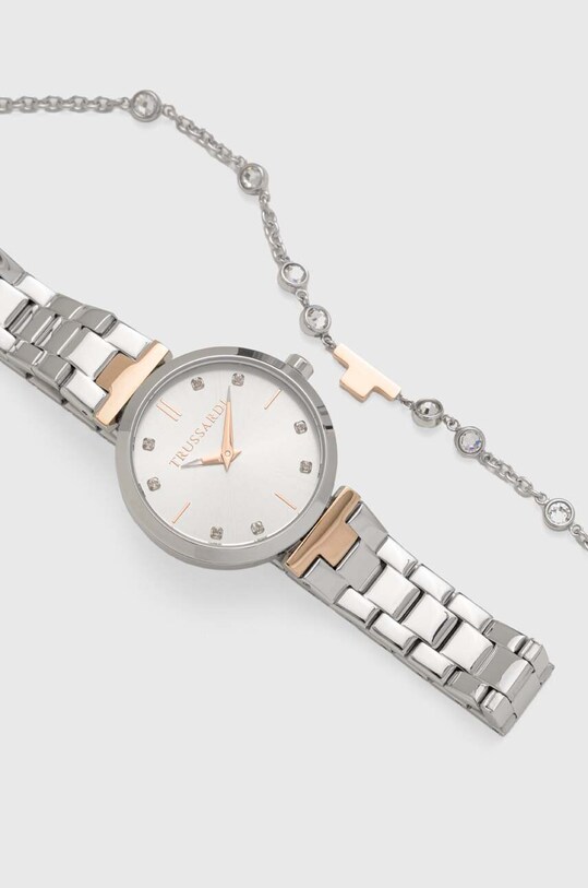 Trussardi zegarek i bransoletka srebrny R2453164508