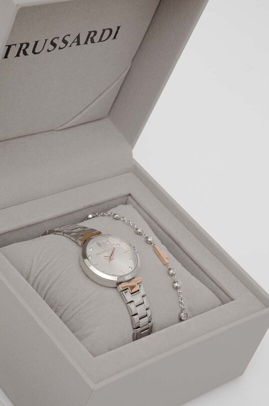 Akcesoria Trussardi zegarek i bransoletka R2453164508 srebrny